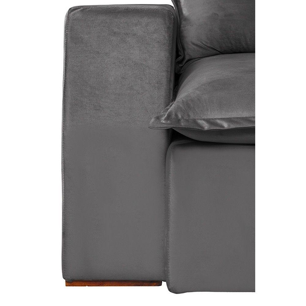 Sofá 6 Lugares 2,90Mt Com Molas Retrátil E Reclinável Cinza