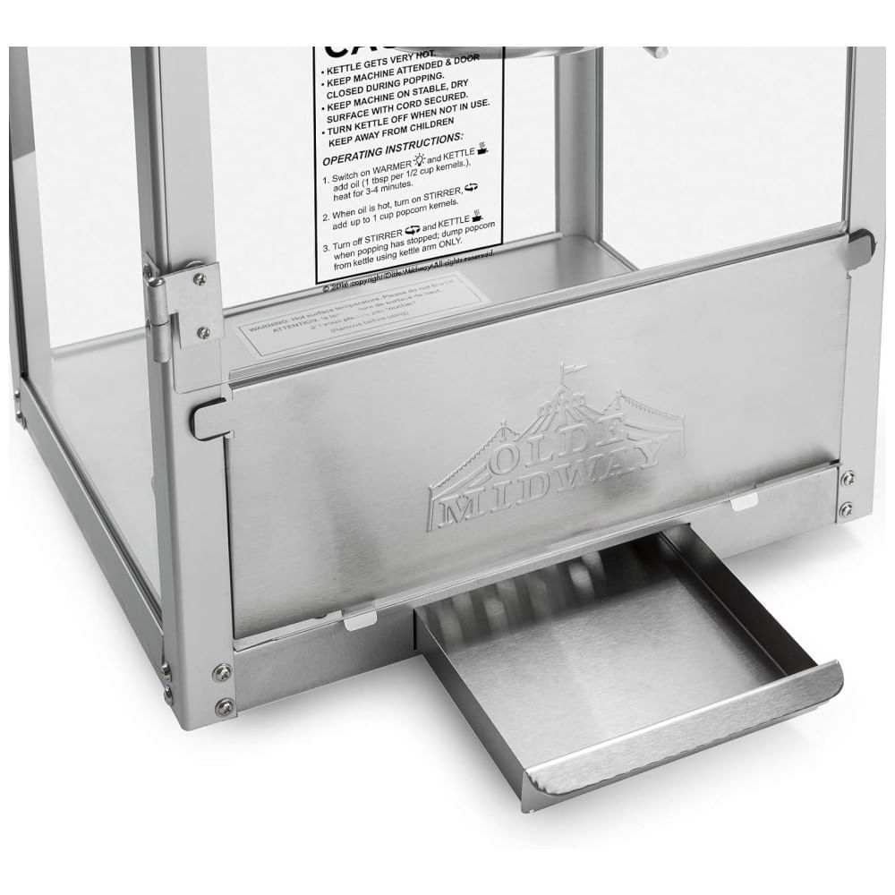 Máquina de Pipoca Retro com Panela de 350g, Metal, 120V 850W, Olde Midway