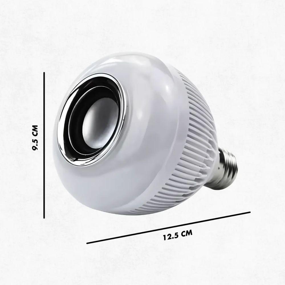 Lâmpada Musical Caixa Som 12w Bluetooth Luz Led Rgb Com Cont