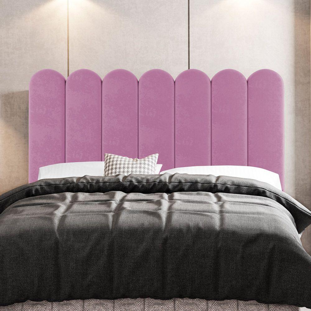 Cabeceira Cama Box Casal Lana 140cm Suede Rosa - Desk Design