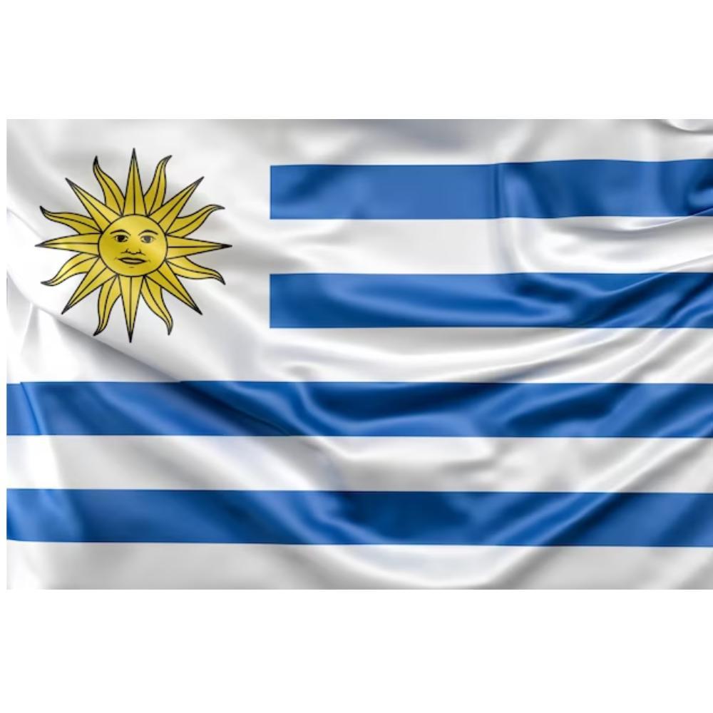 Miniatura Bandeira Do Uruguai 1,50X0,90Mt 100% Poliéster Países Escola