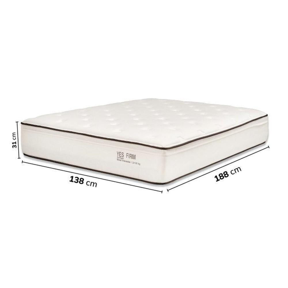 Cama Box Casal YesCasa Firm 138x188x31cm Yescasa Bege/Branco