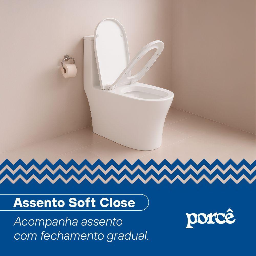 Miniatura Vaso Sanitário Monobloco Porcê Abstratus Privada Com Assento Branco (PVS42MBSFA-BR)