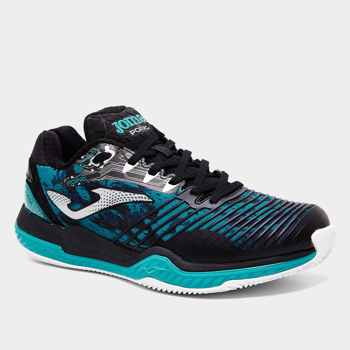 Miniatura Tênis Joma Point Saibro Masculino Preto+Azul Turquesa - 40