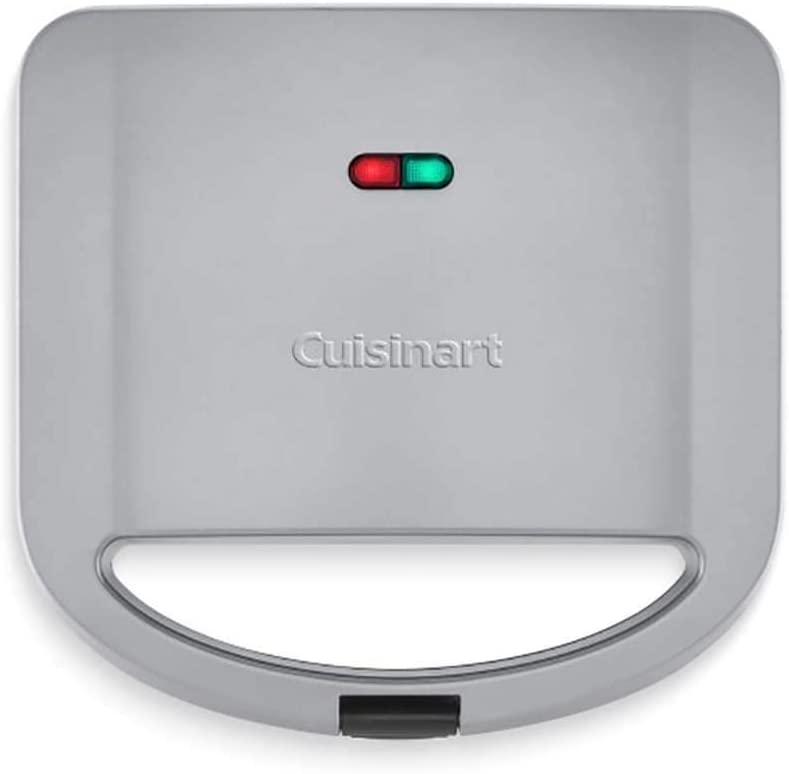 Miniatura Cuisinart Sanduicheira, capacidade de 2 sanduíches, 650 W, 110V, prata.