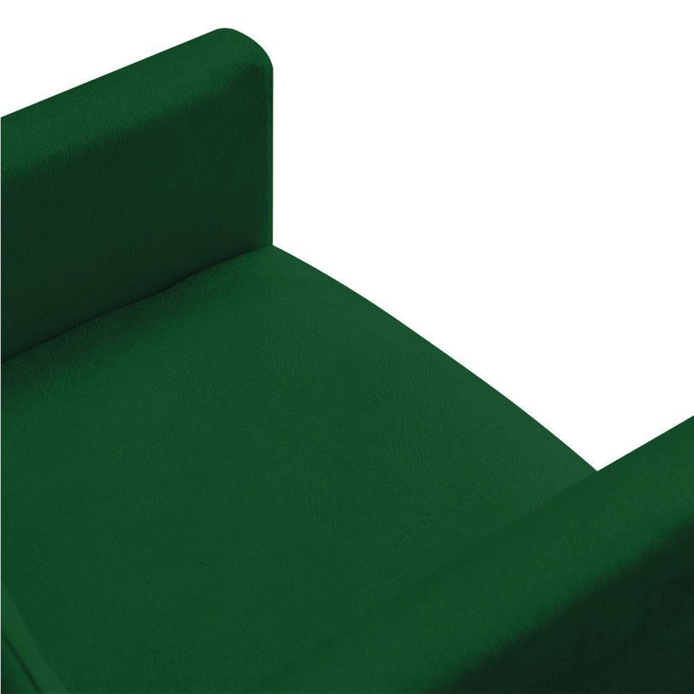 Miniatura Kit 2 Poltronas/Namoradeira Veludo Pés Palito Castanho Verde