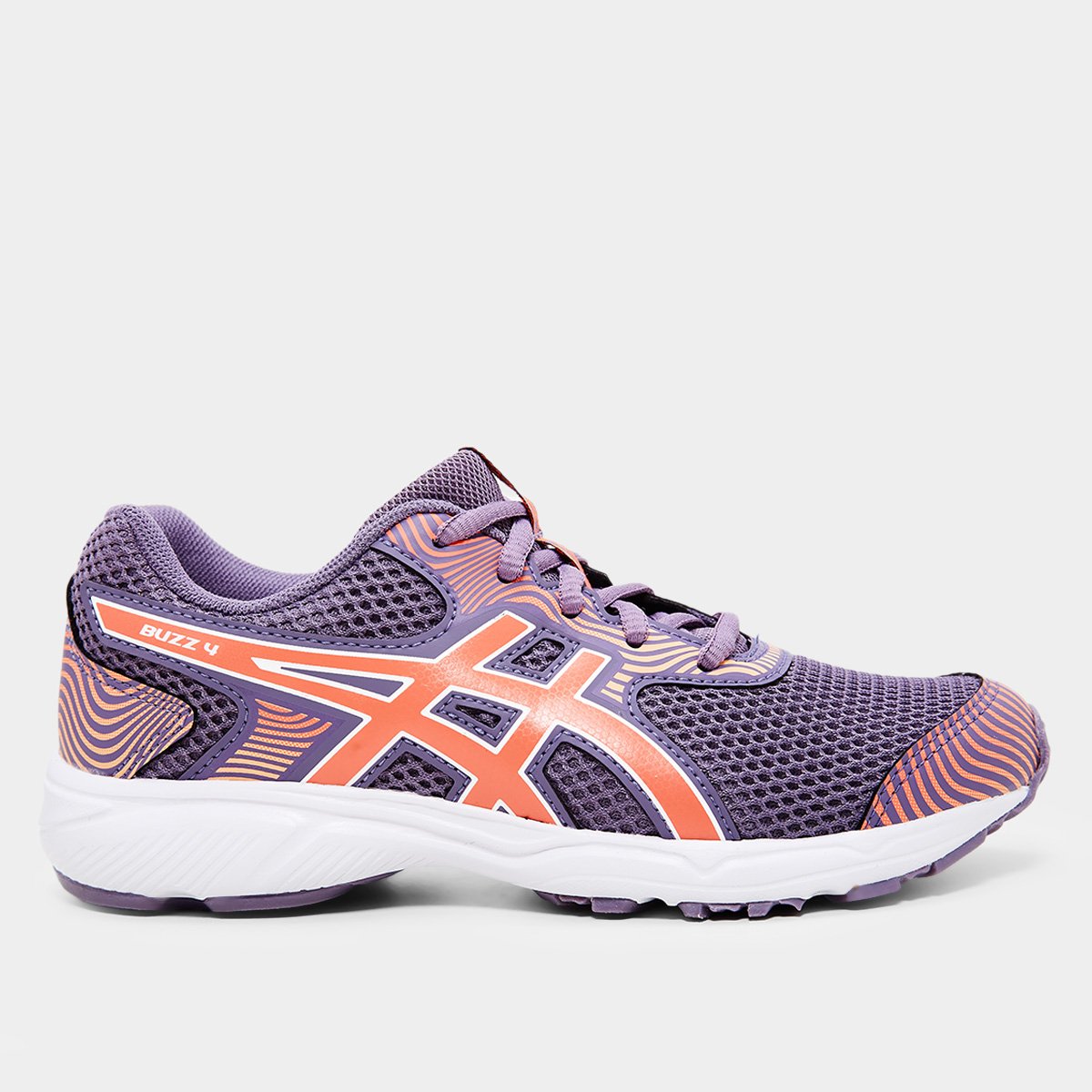 Miniatura Tênis Infantil Asics Buzz 4 Gs Roxo+Laranja - 31