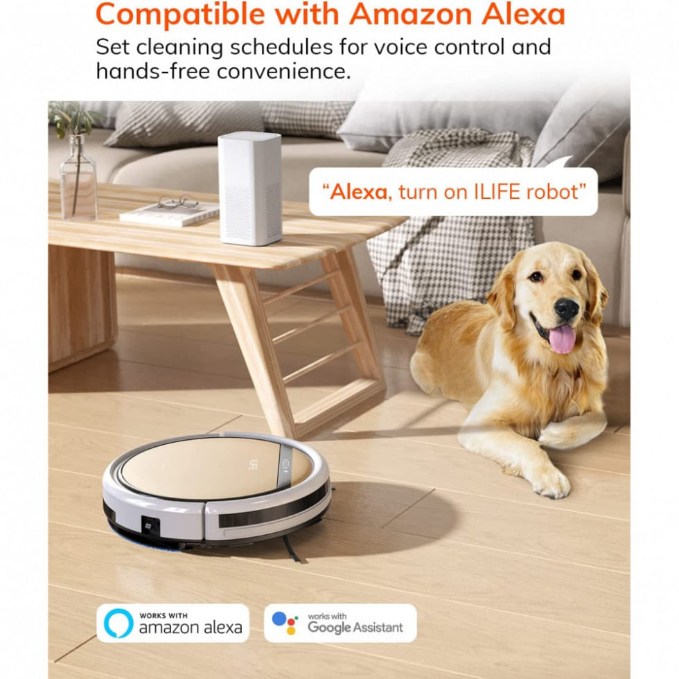 Miniatura Aspirador de Pó Robô ILIFE V5s Plus com Conexão via APP WI FI e Auto Carregamento, 110V, Branco