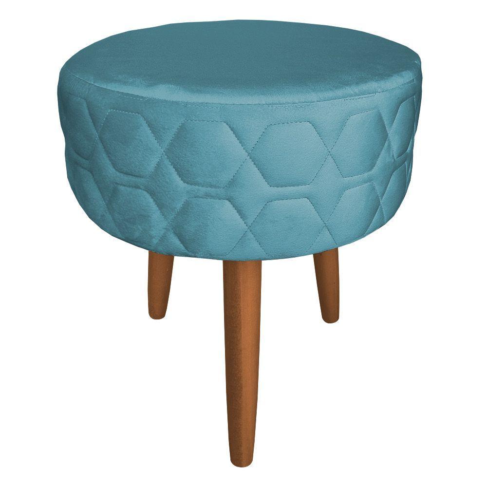 Miniatura Puff Banqueta Metalada 40cm Roxa Cor Azul Turquesa