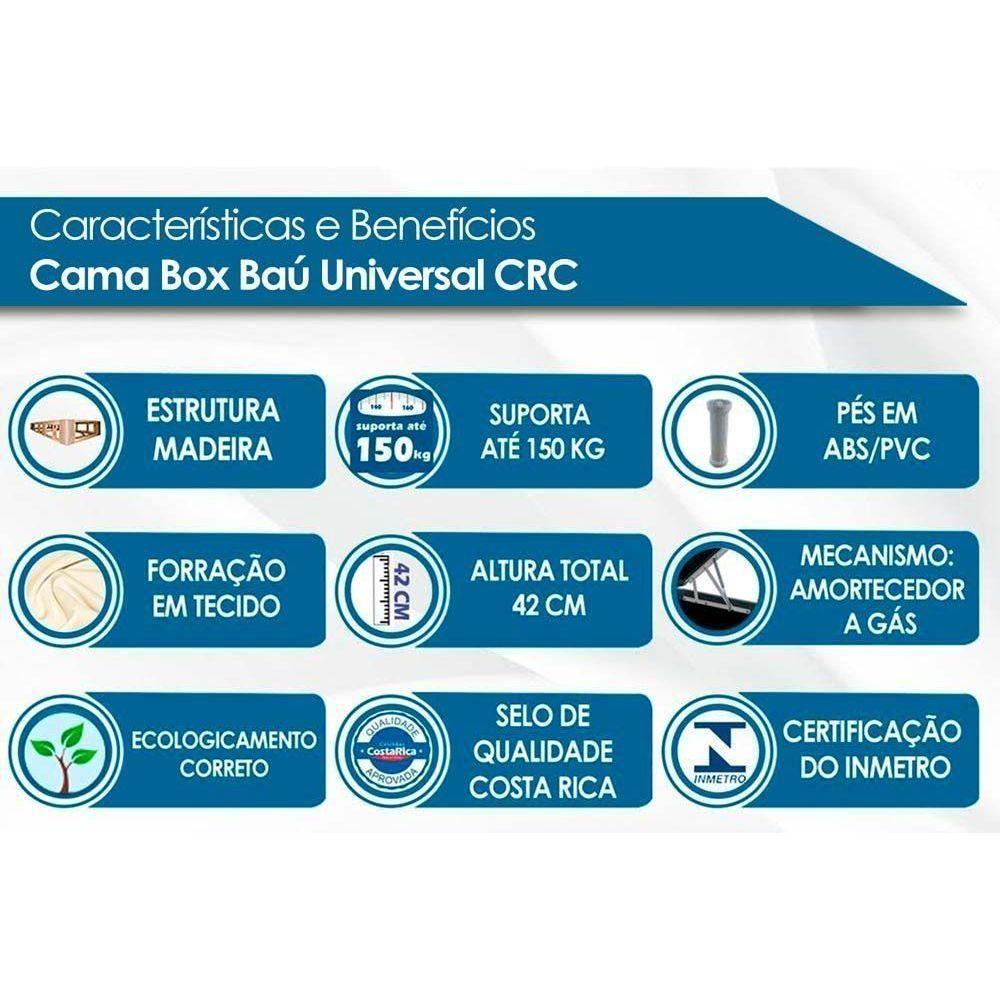 Miniatura Cama Box Baú Queen Universal Rústico White (158x198x36) - Paropas