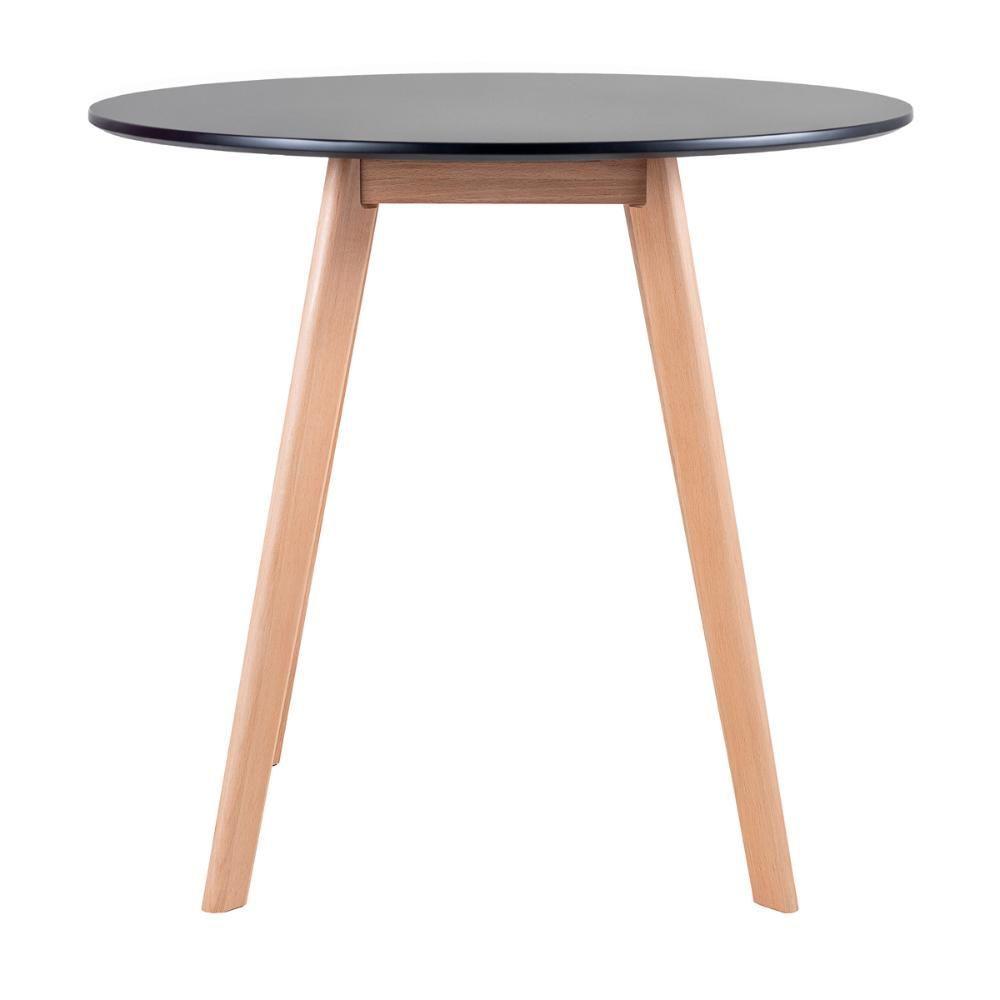 Miniatura Mesa Leda 80 Cm Preto + 4 Cadeiras Leda Cinza Escuro Mesa Preto Com Cadeiras Cinza Escuro