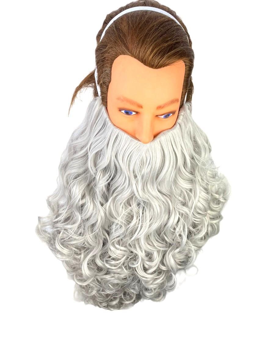 Miniatura Peruca e Barba Grisalha Moises Noé Isac + | 35cm 75cm Cinza