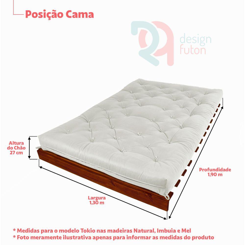 Miniatura Sofá Cama Casal Futon Tokio D33 Madeira Maciça Cor Mel Ii