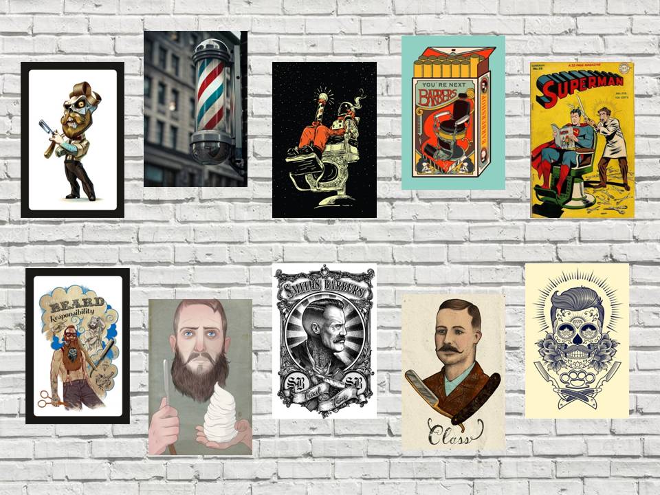 Miniatura 30 placas Decor Barber Shop Vintagê Retrô Barbearia