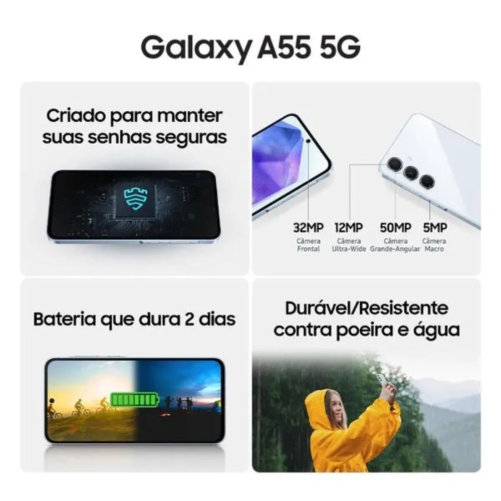 Miniatura Usado: Samsung Galaxy A55 5G 128GB Azul Escuro Excelente - Trocafone