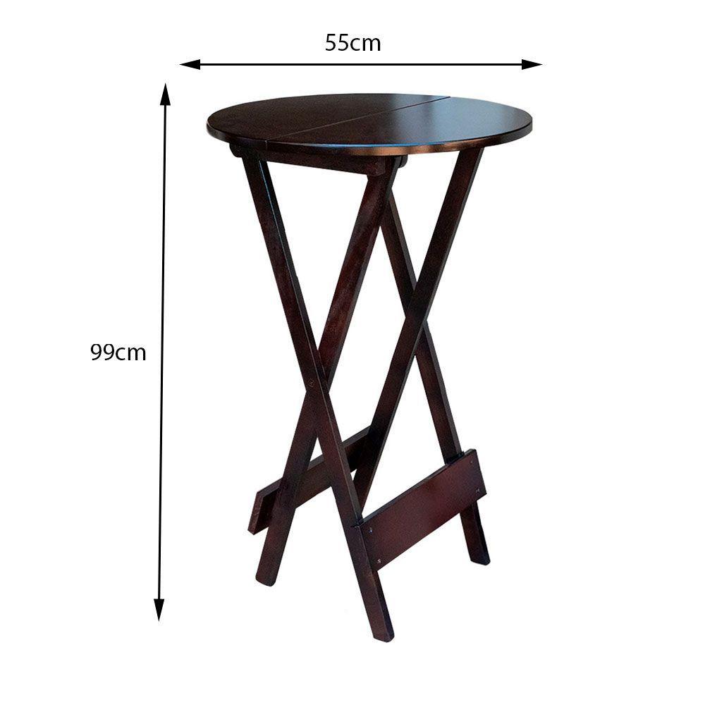 Miniatura Conjunto De Mesa Bistrô De Madeira Com 4 Cadeiras Dobravel Imbuia - Marrom