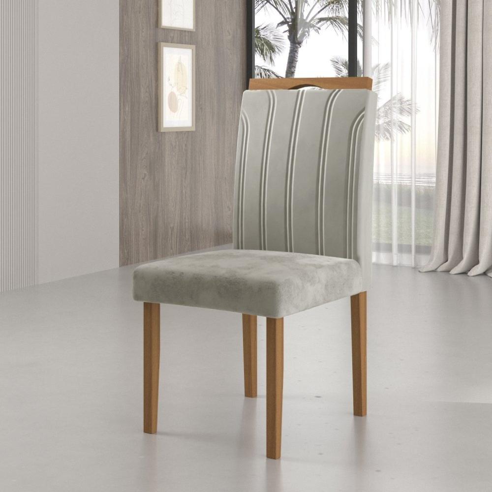 Miniatura Kit 2 Cadeiras com Puxador 03 Madenova Móveis Bege/Mel