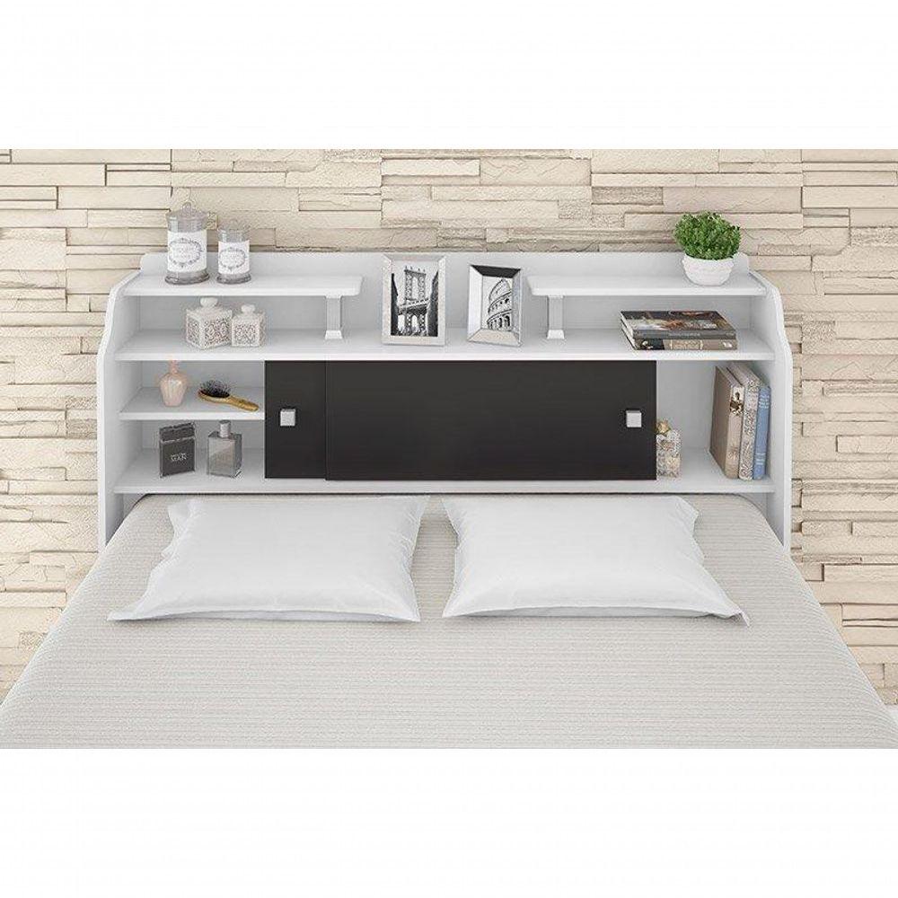 Cabeceira Elisa Casal Framar Box 1,38cm Branco / Preto