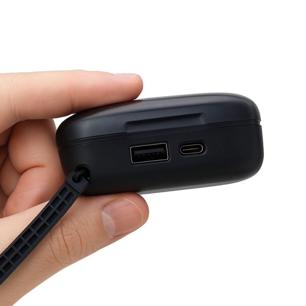 Miniatura Fone de Ouvido sem Fio Tws Digital com Áudio de Alta Qualidade Estojo Powerbank Tela LED Preto