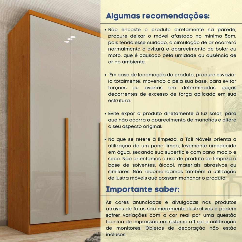 Guarda-roupa Casal 6 Portas Portugal Espresso Móveis Cinamomo / Off White