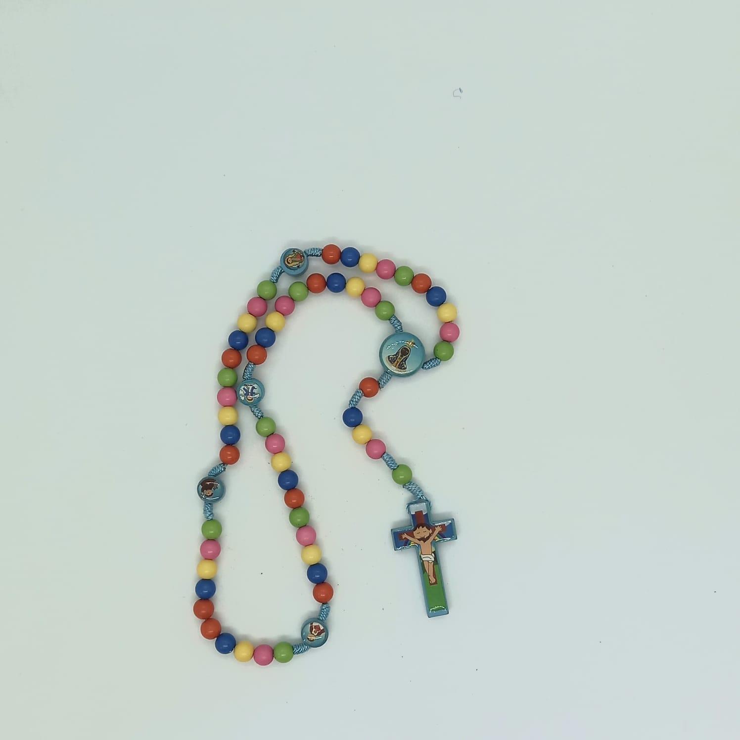 Miniatura Terço Infantil Colorido Azul