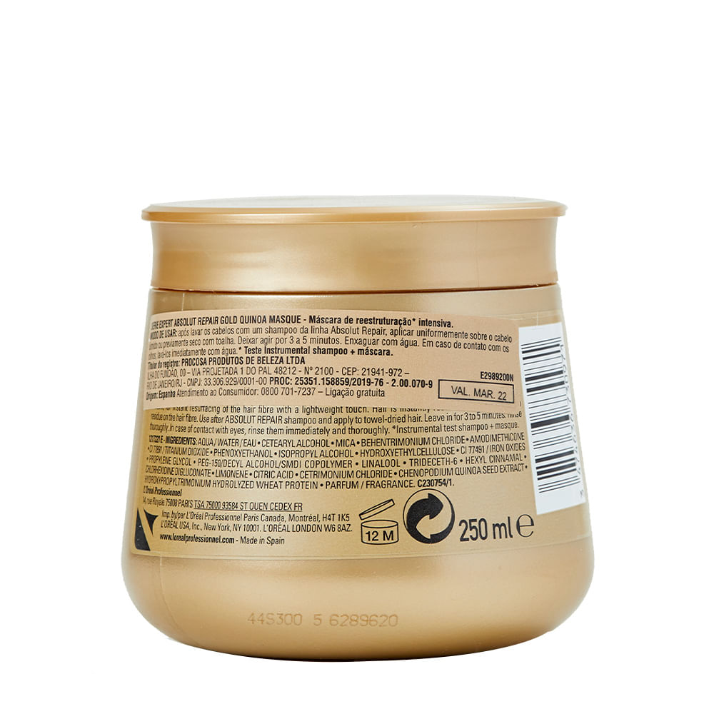 Miniatura L'Oréal Professionnel Absolut Repair Gold Quinoa + Protein - Máscara Light de Tratamento 250ml