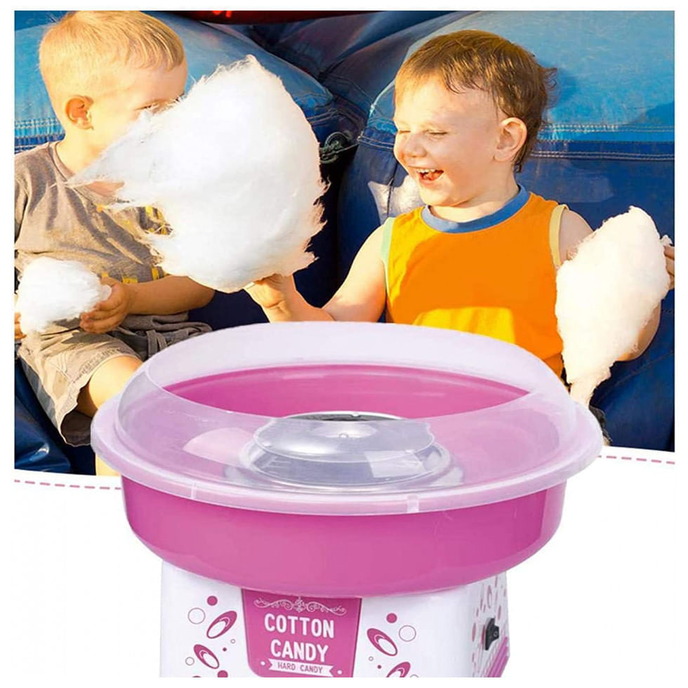 Miniatura Máquina de Algodão Doce Elétrica Wgwioo, 110V 800W, Rosa