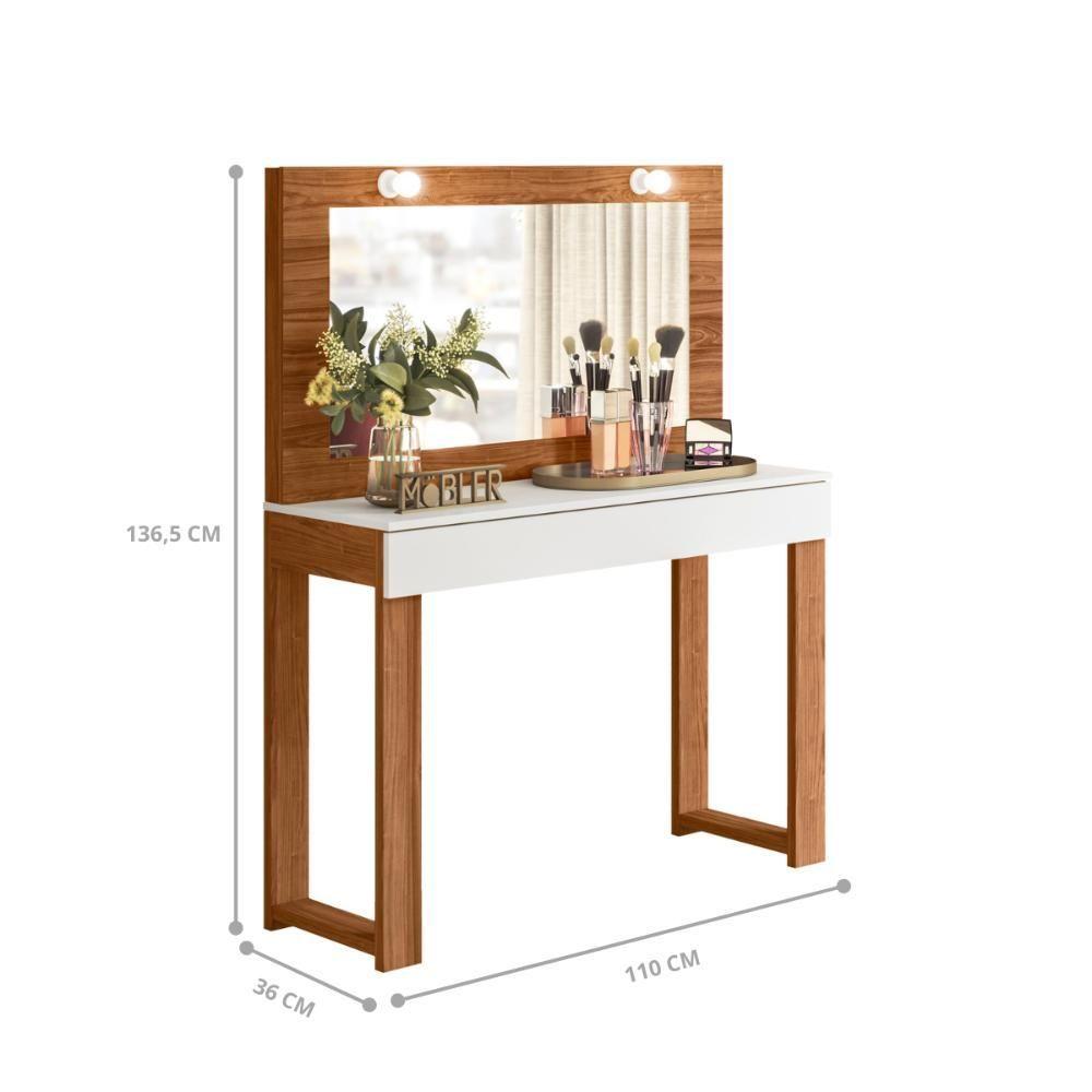 Miniatura Gabinete Toucador Camarim Diva Pop Cinamomo Branco Fosco