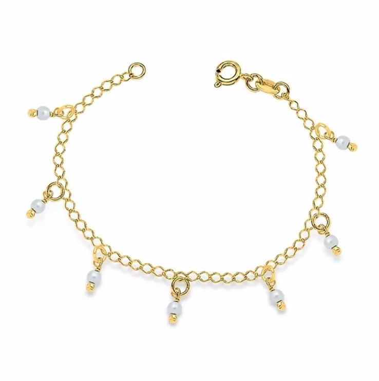 Miniatura Pulseira Figa Figuinha Delicado Folheado Ouro 18k