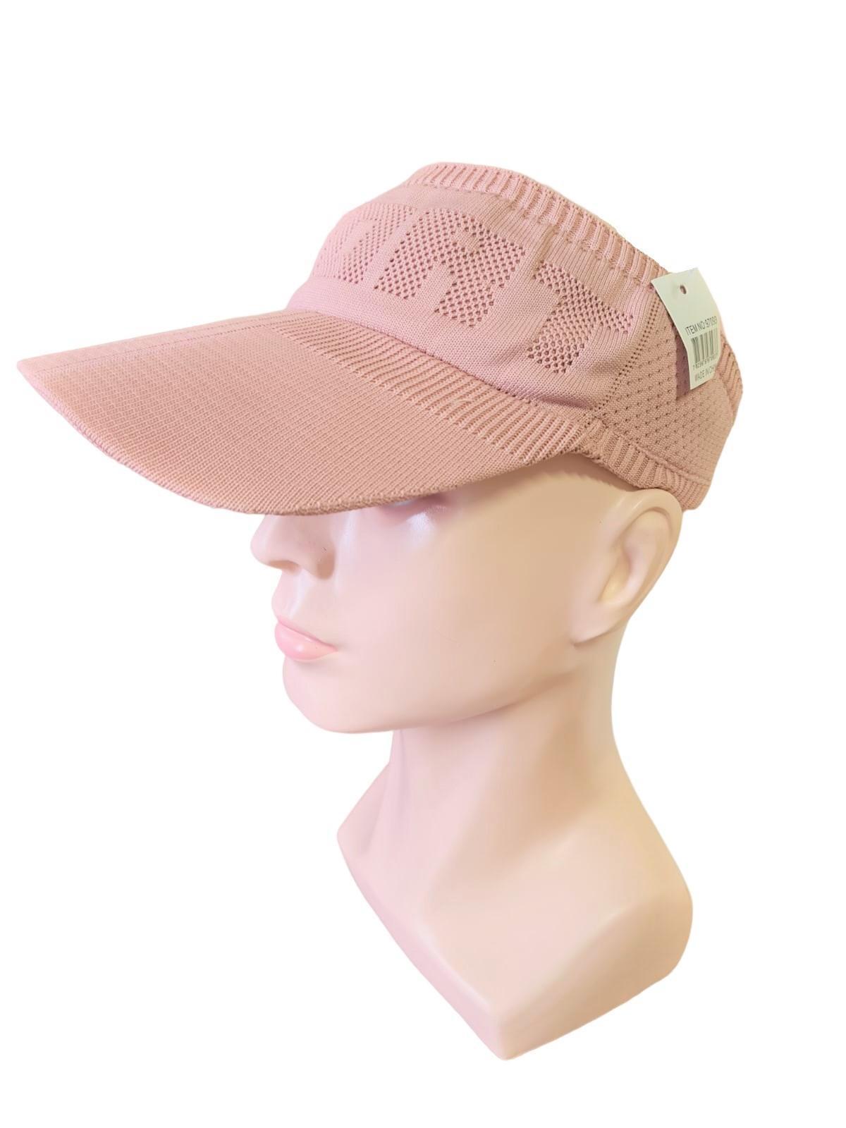 Miniatura Boné Viseira em Tricô Elástico Rosé - Lindo e Exclusivo