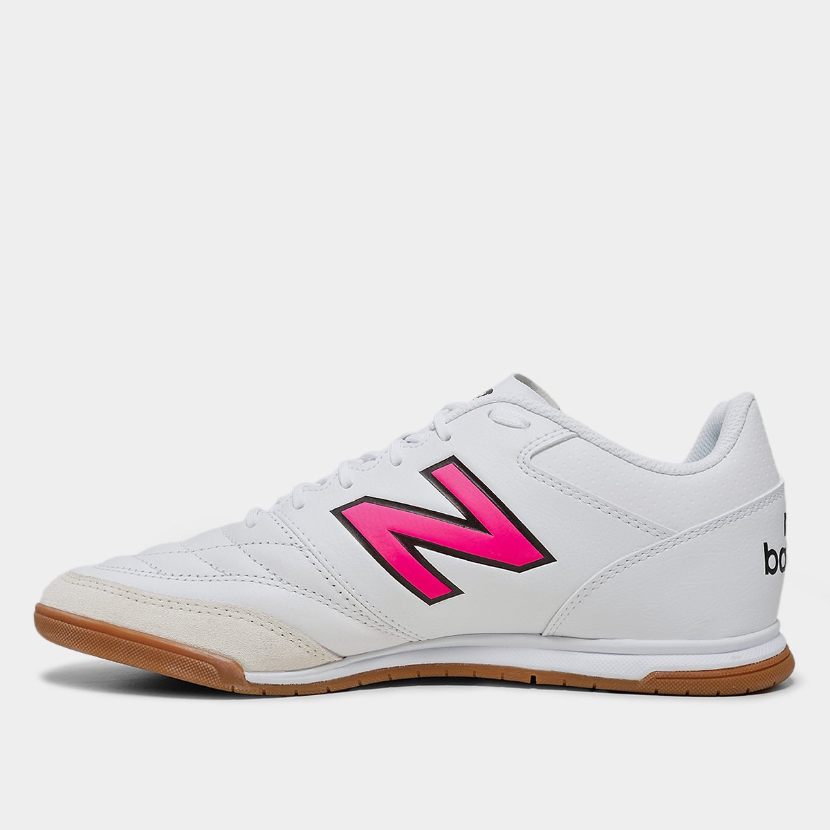 Chuteira Futsal New Balance 442 V2 Team Unissex Branco+Rosa - 38