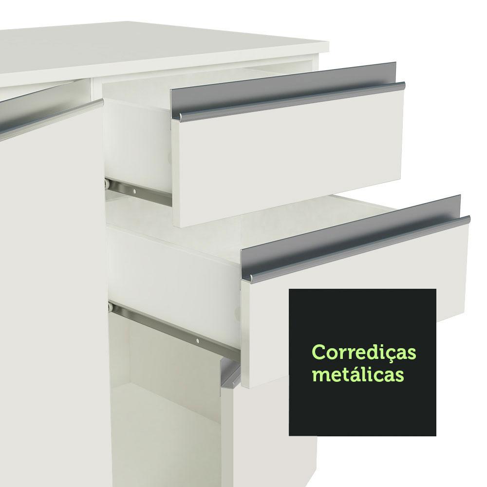 Armário de Cozinha Compacta 100% MDF 120 cm Smart Madesa 01 Branco