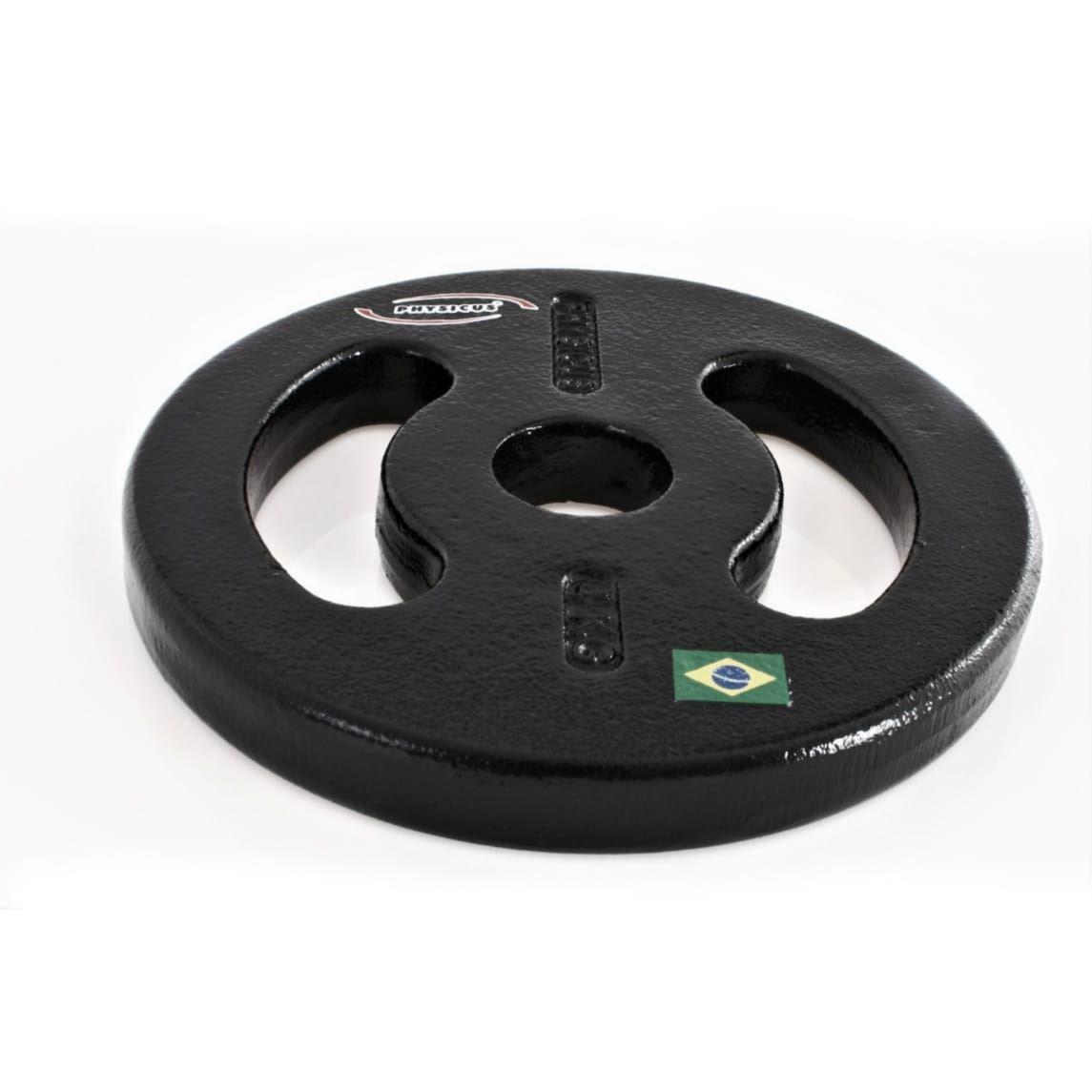 Miniatura Anilha 3Kg Pintada Vazada - Preto 3 Kg