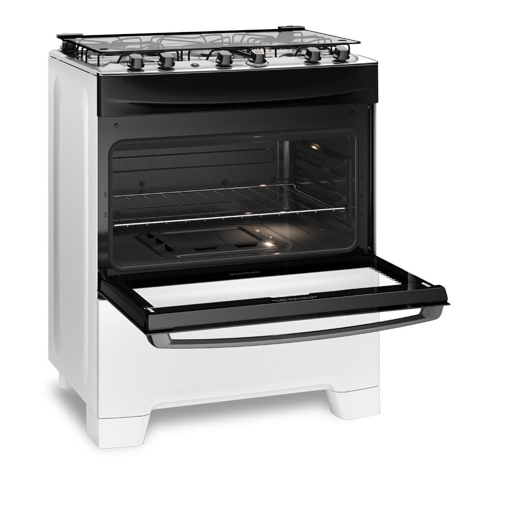 Fogão a Gás de Piso 5 Bocas Continental Mesa de Inox FC5IB Branco - Bivolt