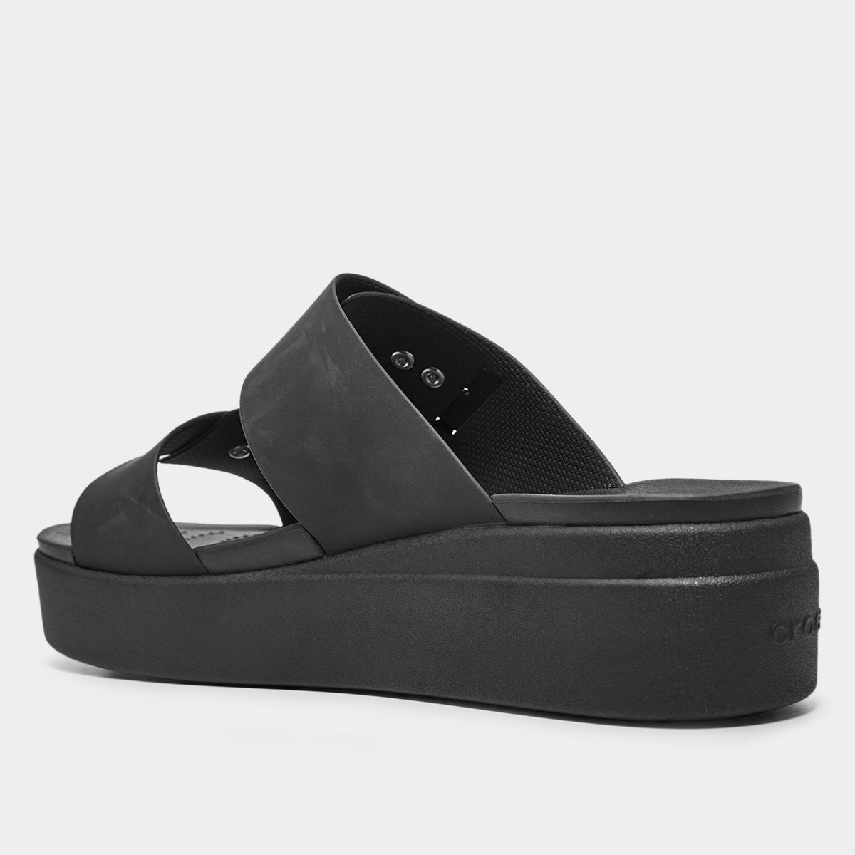 Miniatura Sandália Crocs Brooklyn Buckle LowWdg Feminina Preto - 35