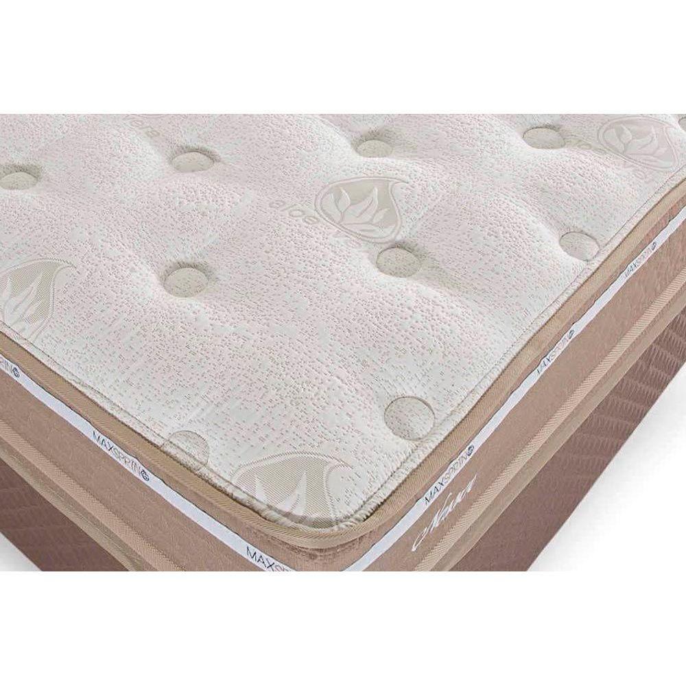 Miniatura Cama Box Baú Queen: Colchão Molas Herval Maxspring Nesser + Base Crc Courano Clean(158X198)