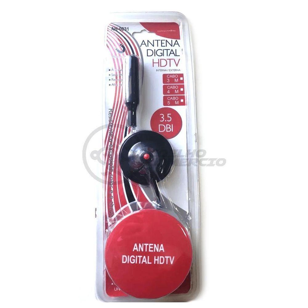 Miniatura Antena Digital Portátil Interna E Externa Full Hdtv Vhf 4K