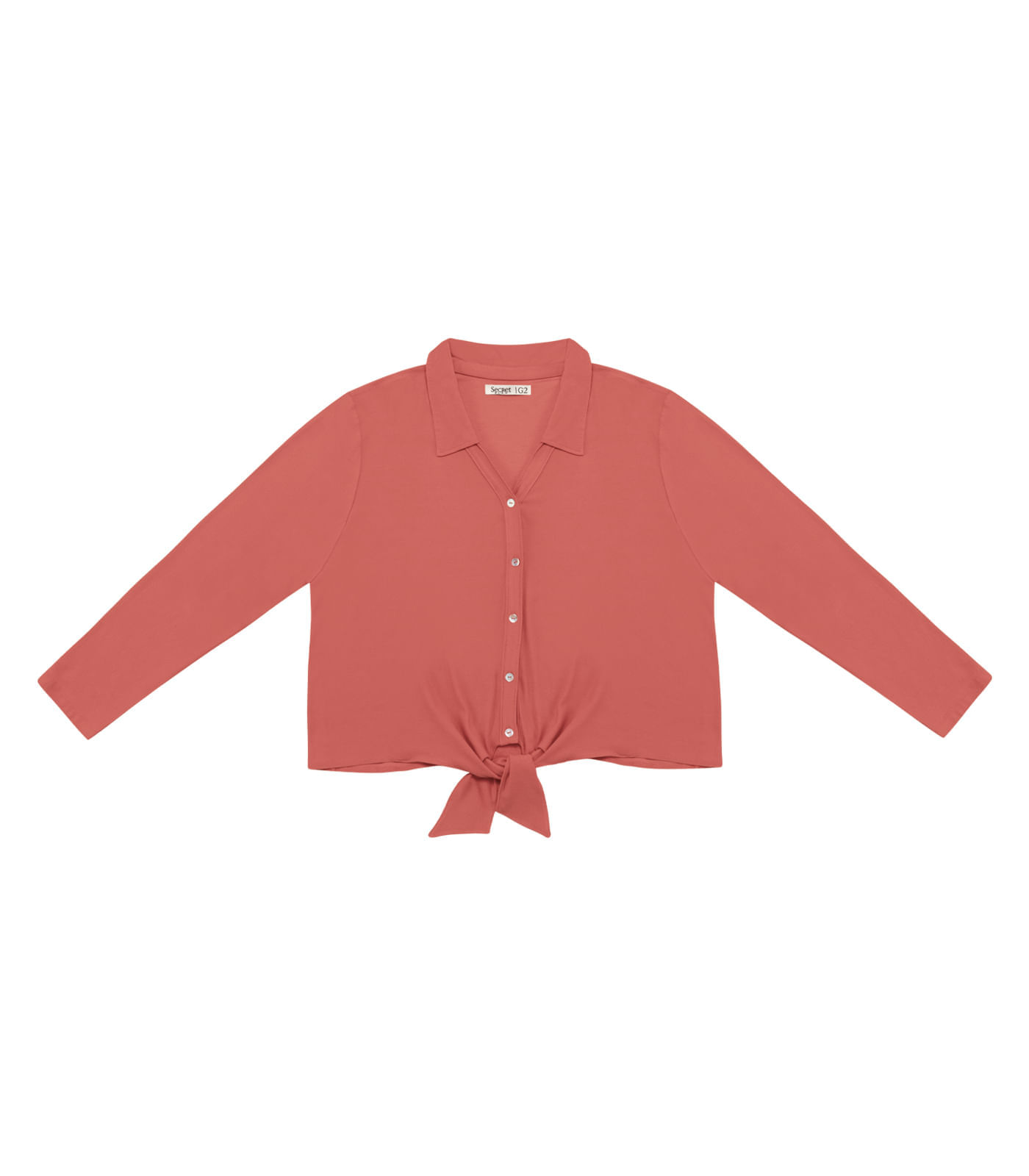 Miniatura Camisa Feminina Plus Size Em Viscose Secret Glam Laranja Plus G1