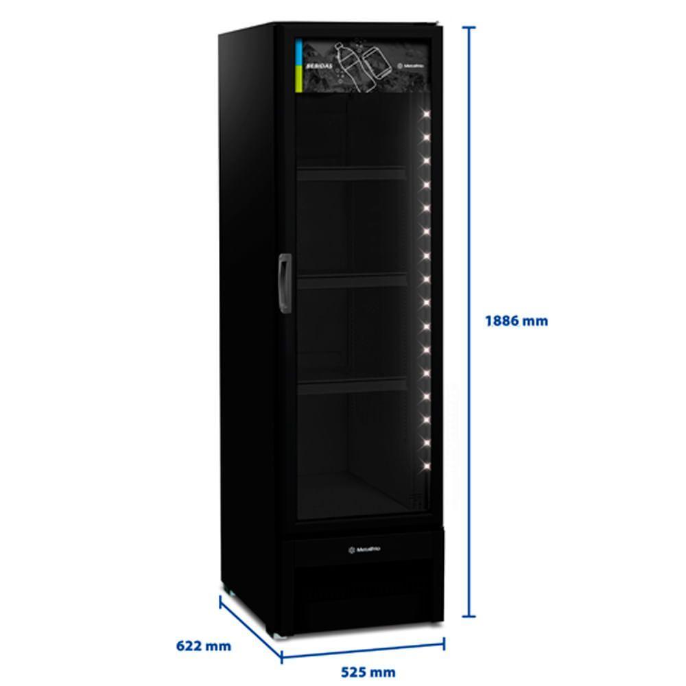 Miniatura Expositor De Bebidas Slim Vertical All Black Vb28rh Metalfrio Refrigerador 343 Litros Preto 220v