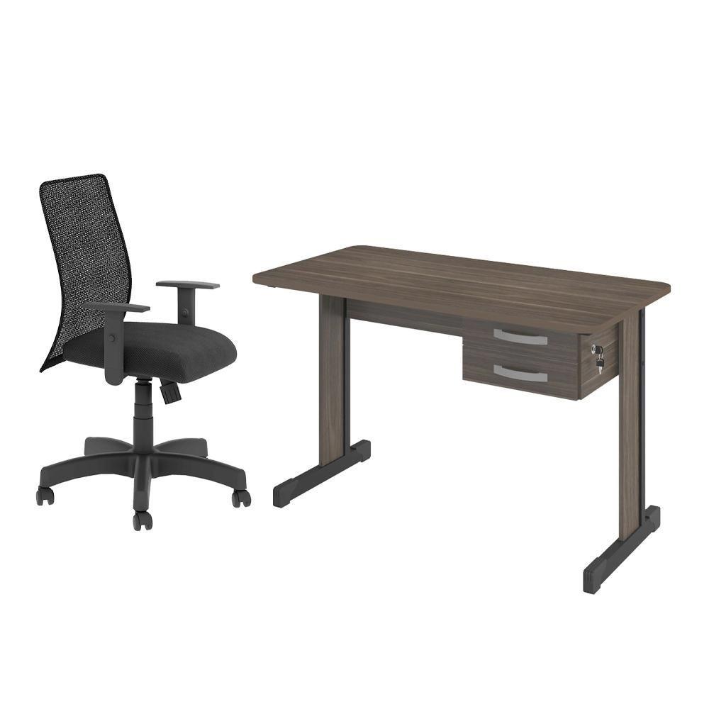 Miniatura Jogo Mesa Com Gaveteiro E Cadeira Giratória Affara Preto