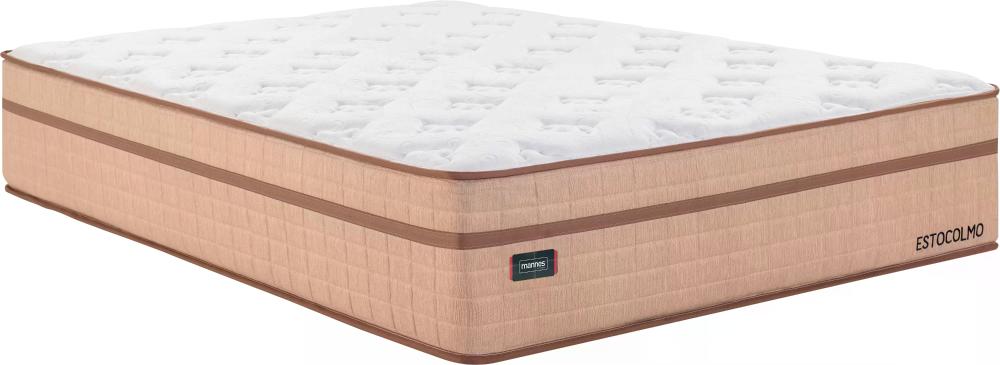 Miniatura Colchão Queen Molas Ensacadas 158x198x36cm Estocolmo Mannes Branco/Bege