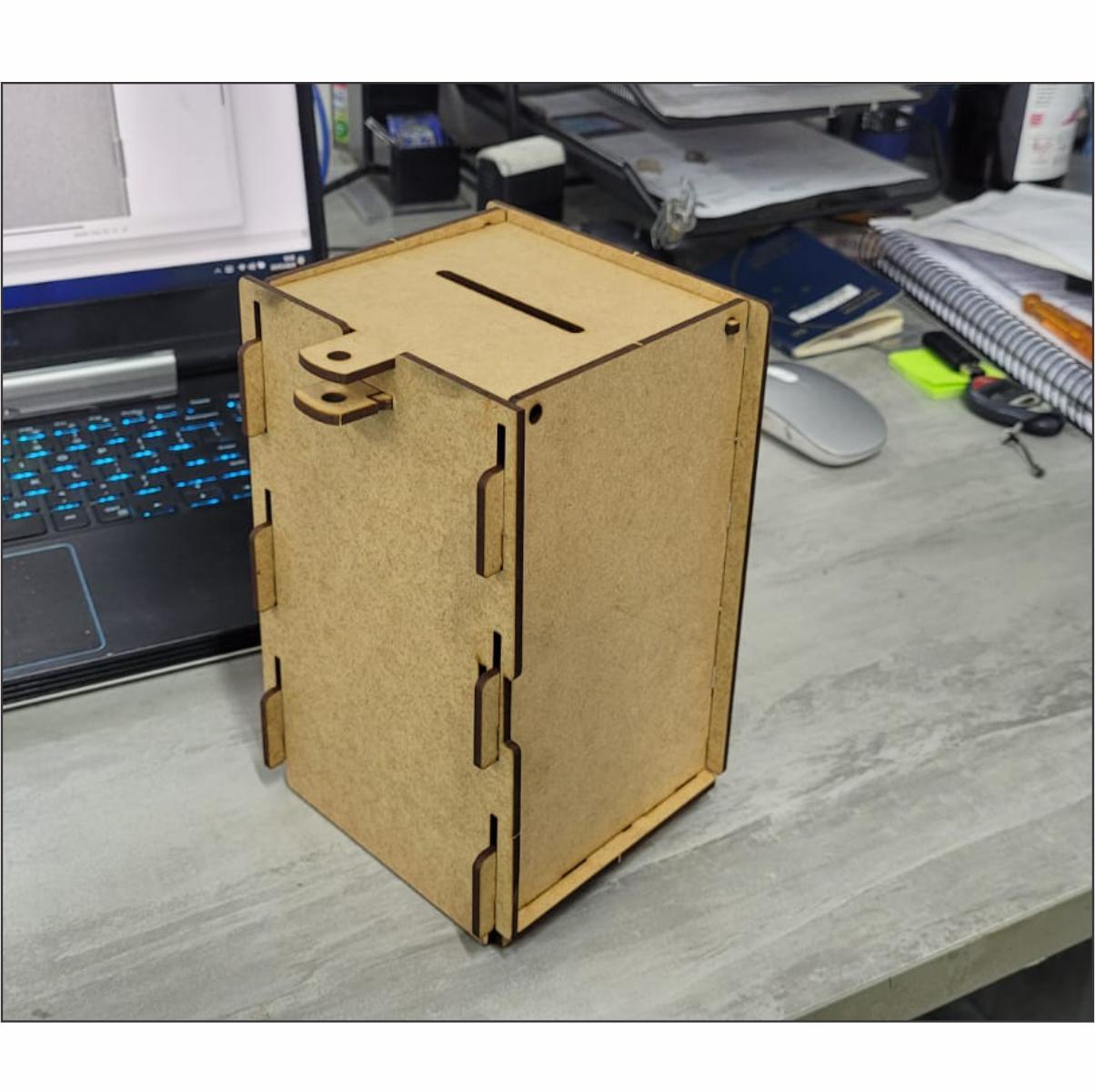 Miniatura Urna Ecológica Sorteio Caixa Sugestão Retangular 30 X 20 Mdf