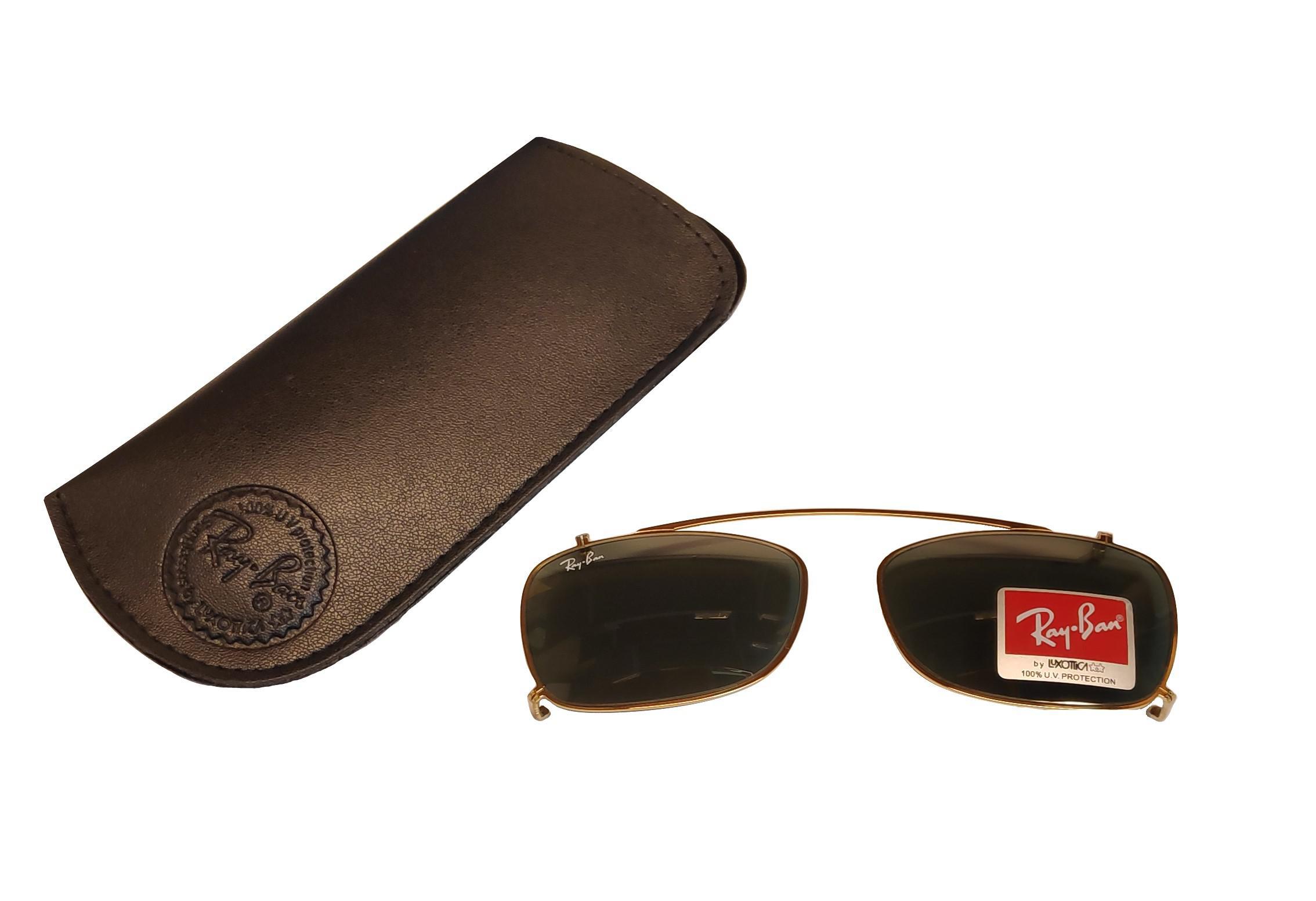 Miniatura Clip On Armação Ray Ban Rb5228C Rb 5228 53 Dourado Aplique