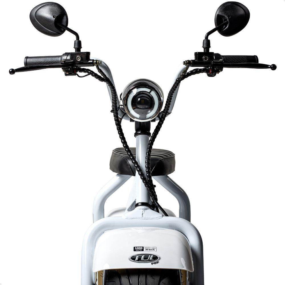 Miniatura Scooter Elétrica 1000w Tui Pop Moto Patinete Sem Cnh Branco-branco