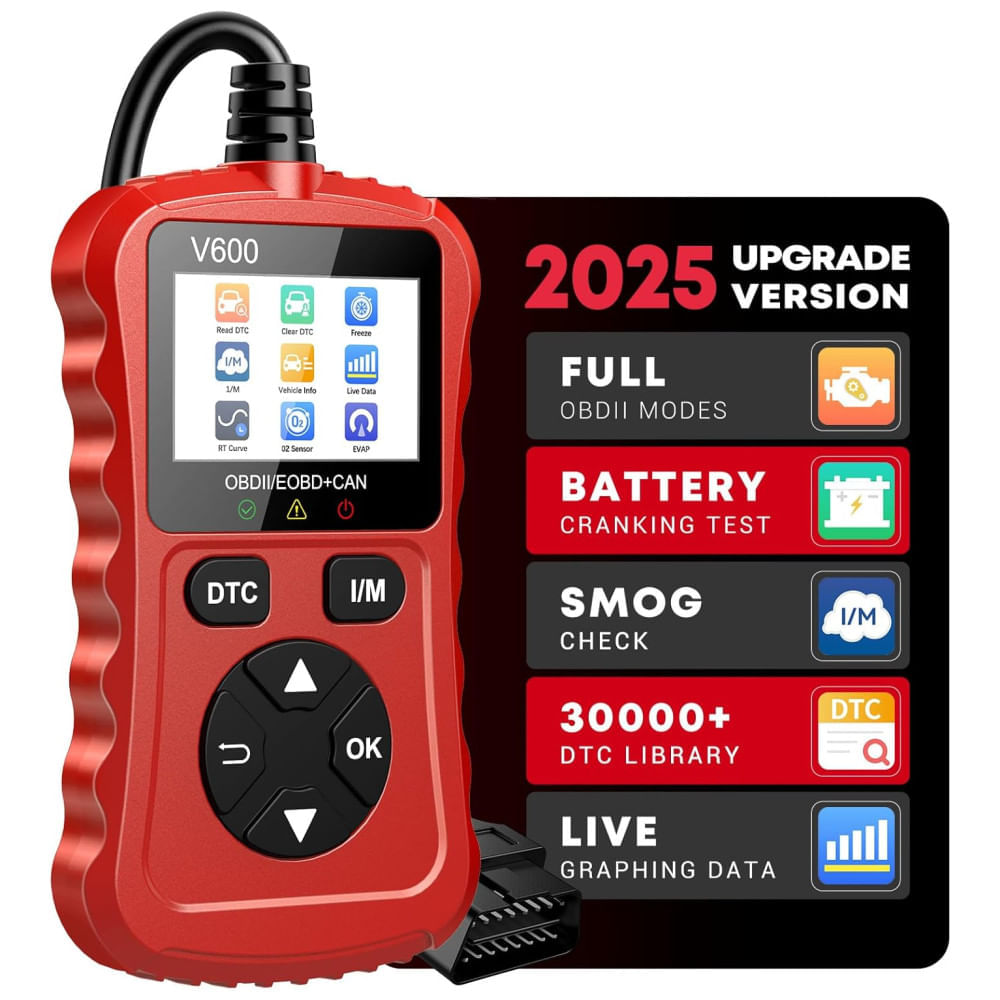 Miniatura Scanner OBD2 Xiauodo V600 Plug and Play para Carros: Leia e Limpe Códigos de Erro, Monitore Tensão