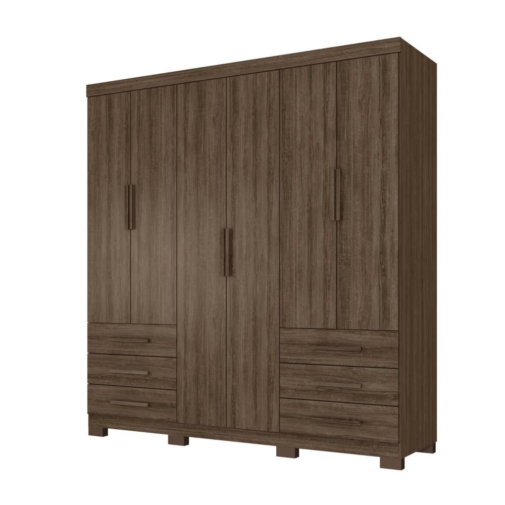 Miniatura Guarda Roupa Artico 6 Portas 6 Gavetas Nogueira