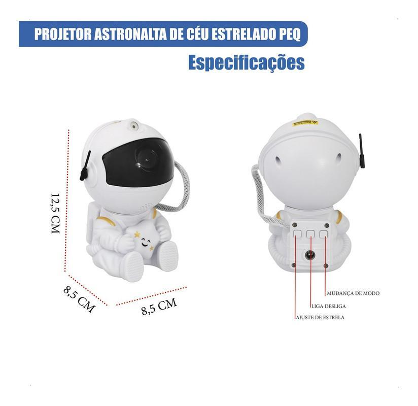 Miniatura Projetor De Luz Noturna Galáxia Nebulosa Astronauta Colorido