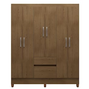 Miniatura Guarda-Roupa Casal Bartira New Brusque 6 Portas 2 Gavetas Pintura UV Avelã