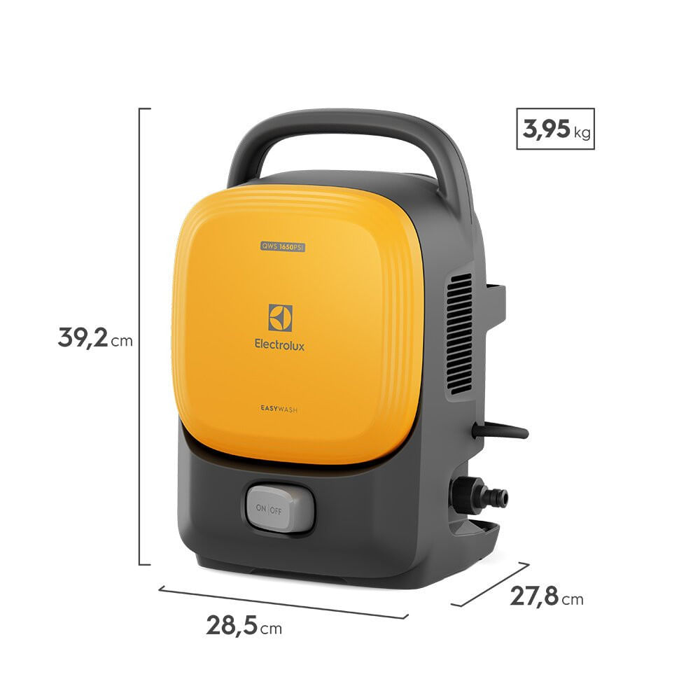 Miniatura Lavadora de Alta Pressão Electrolux 1650PSI 1400W EasyWash - QWS1650 Amarelo - 110V