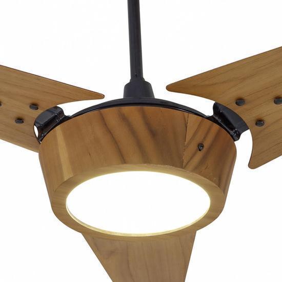 Miniatura Ventilador Teto Controle Remoto 116Cm Madeira Wood 127V